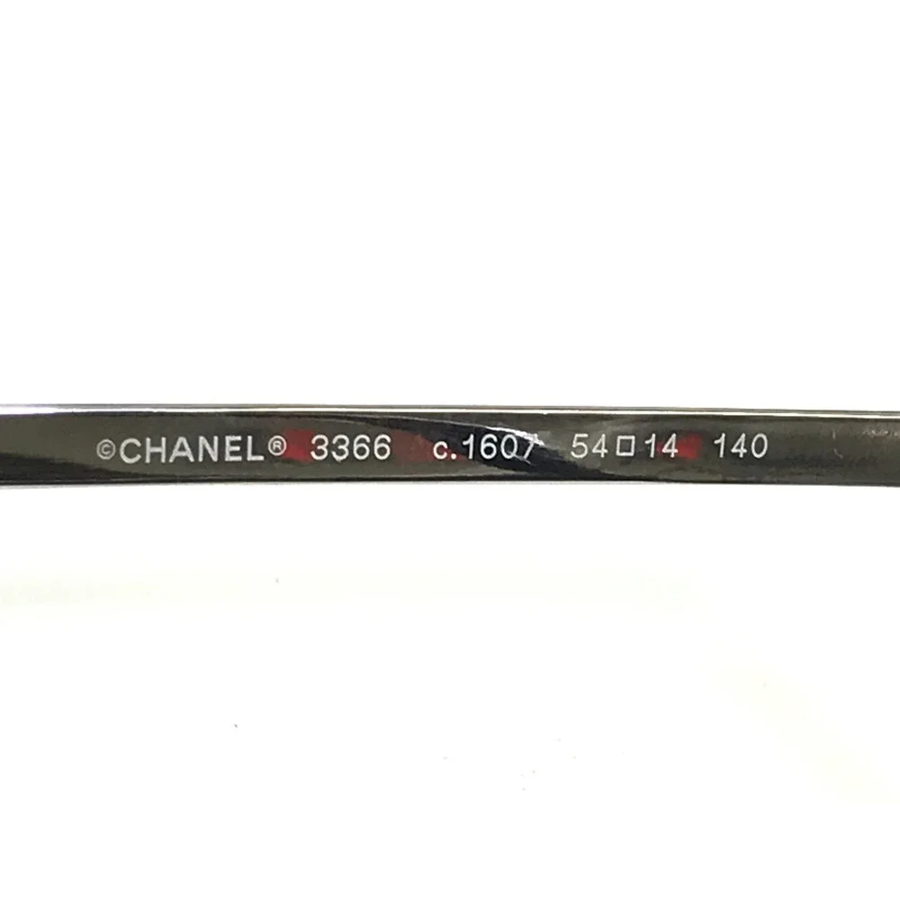 Chanel Eyeglasses Frames 3366 c.1607 Black Gray Silver Square Full Rim 54-14-140